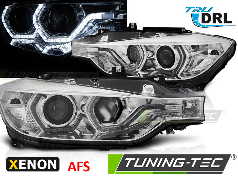 Tuning-Tec Xenon LED Tagfahrlicht Angel Eyes Scheinwerfer für BMW 3er F30/F31 11-15 chrom