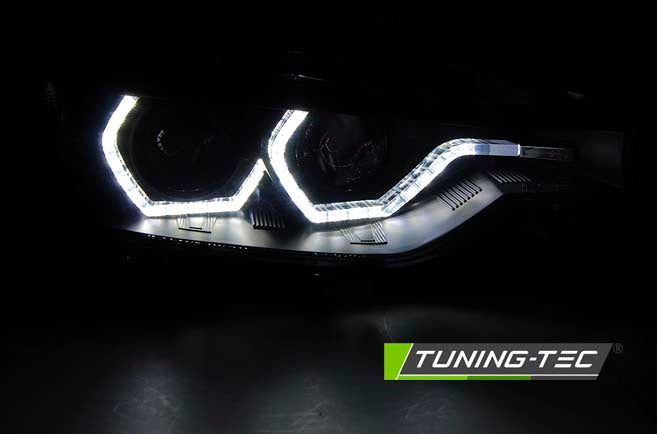 Tuning-Tec Xenon LED Tagfahrlicht Angel Eyes Scheinwerfer für BMW 3er F30/F31 11-15 schwarz AFS-Kurvenlicht