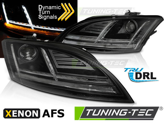Tuning-Tec Xenon LED Tagfahrlicht Scheinwerfer für Audi TT 8J 10-14 schwarz mit Kurvenlicht