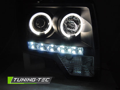 Tuning-Tec LED Angel Eyes Scheinwerfer für Ford F150 MK12 08-14 schwarz