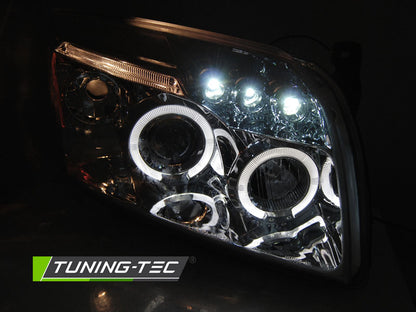 Tuning-Tec LED Angel Eyes Scheinwerfer für Dodge Caliber 06-12 chrom