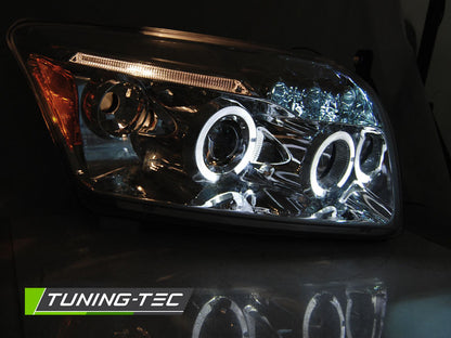 Tuning-Tec LED Angel Eyes Scheinwerfer für Dodge Caliber 06-12 chrom