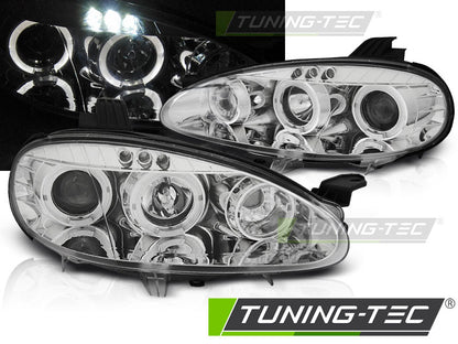 Tuning-Tec LED Angel Eyes Scheinwerfer für Mazda MX5 01-05 chrom