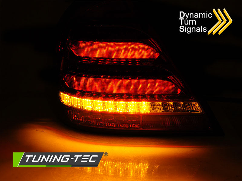 Tuning-Tec Voll LED Lightbar Rückleuchten für Mercedes Benz C-Klasse W203 00-04 rot/rauch mit dynamischem Blinker