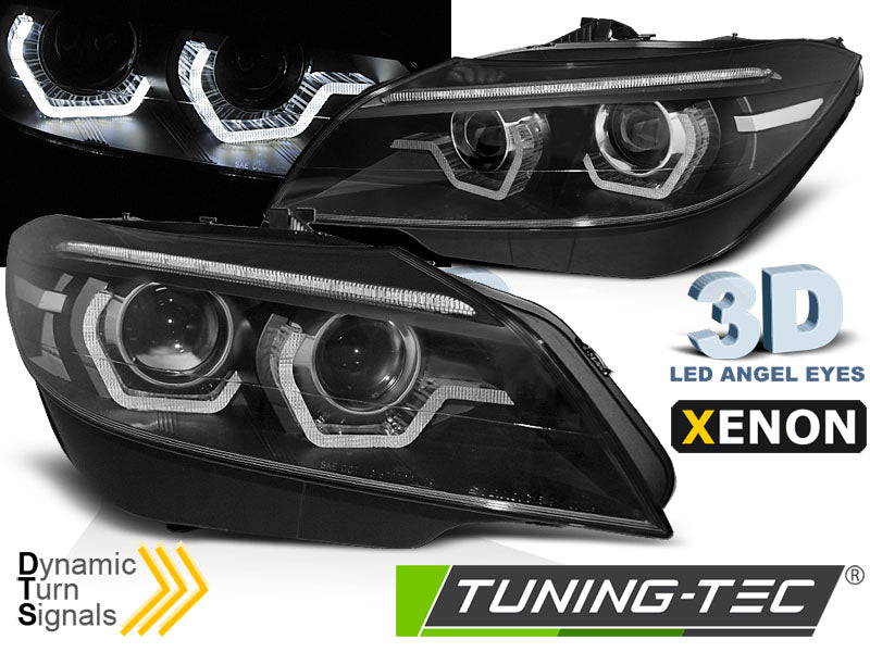 Tuning-Tec Xenon LED Tagfahrlicht Angel Eyes Scheinwerfer für BMW Z4 E89 09-13 schwarz mit LED Blinker