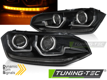 Tuning-Tec LED Scheinwerfer für VW Polo VI 2G 3/5 Türer ab 2017 schwarz dynamisch