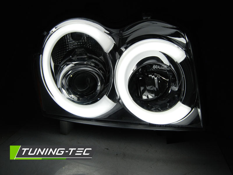 Tuning-Tec LED Angel Eyes Scheinwerfer für Jeep Grand Cherokee 05-08 chrom LTI