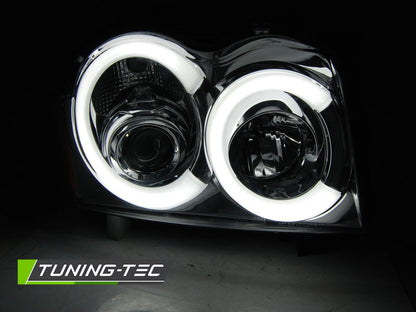 Tuning-Tec LED Angel Eyes Scheinwerfer für Jeep Grand Cherokee 05-08 chrom LTI