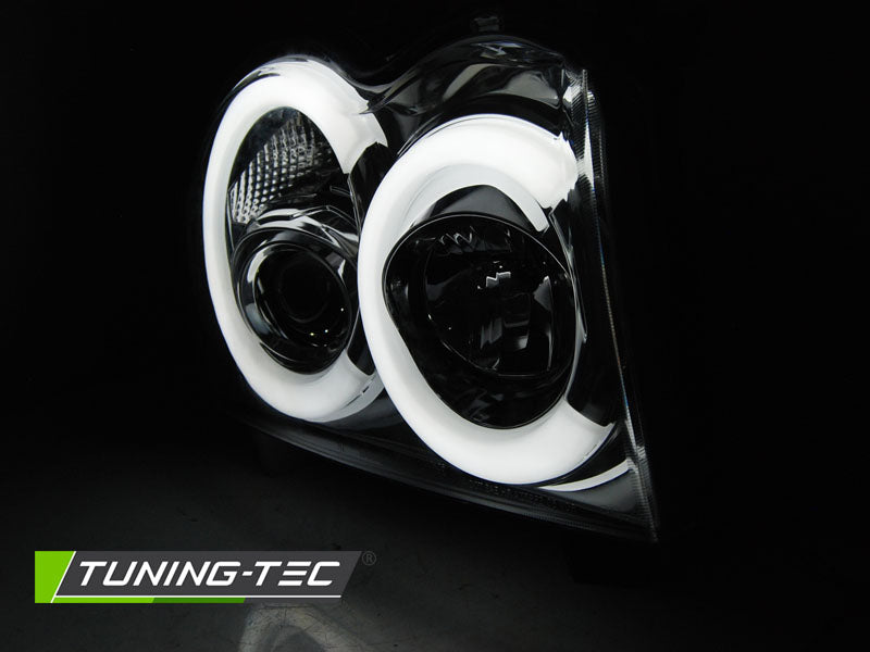 Tuning-Tec LED Angel Eyes Scheinwerfer für Jeep Grand Cherokee 05-08 chrom LTI