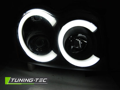 Tuning-Tec LED Angel Eyes Scheinwerfer für Jeep Grand Cherokee 05-08 schwarz LTI