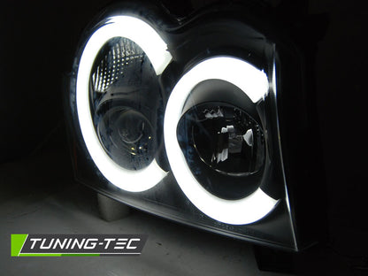Tuning-Tec LED Angel Eyes Scheinwerfer für Jeep Grand Cherokee 05-08 schwarz LTI