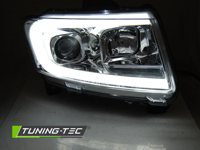 Tuning-Tec LED Tagfahrlicht Scheinwerfer für Jeep Grand Cherokee 11-13 chrom mit LED Blinker LTI