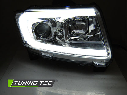 Tuning-Tec LED Tagfahrlicht Scheinwerfer für Jeep Grand Cherokee 11-13 chrom mit LED Blinker LTI