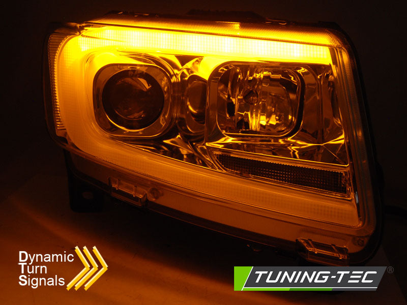 Tuning-Tec LED Tagfahrlicht Scheinwerfer für Jeep Grand Cherokee 11-13 chrom mit LED Blinker LTI