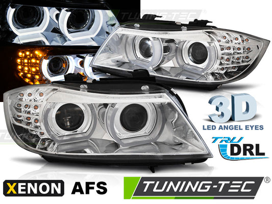 Tuning-Tec Xenon LED Tagfahrlicht Angel Eyes für Scheinwerfer BMW 3er E90/E91 09-11 chrom