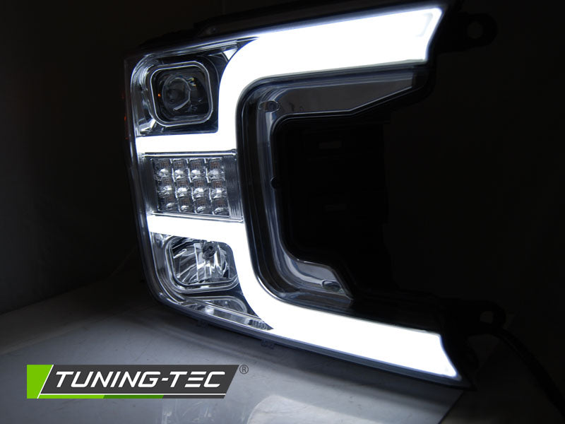 Tuning-Tec LED Tagfahrlicht Scheinwerfer für Ford F150 MK13 17-20 chrom mit LED Blinker