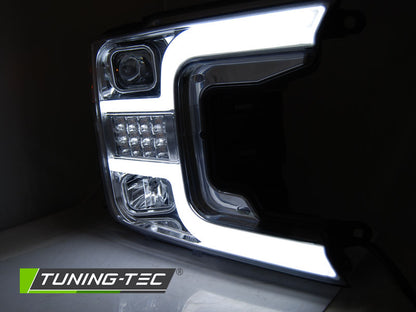 Tuning-Tec LED Tagfahrlicht Scheinwerfer für Ford F150 MK13 17-20 chrom mit LED Blinker