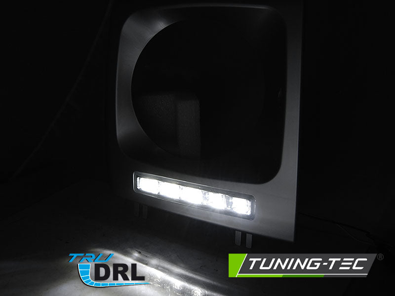 Tuning-Tec LED Tagfahrlicht Scheinwerferrahmen für Mercedes Benz G-Klasse W463/W461 92-06 silber