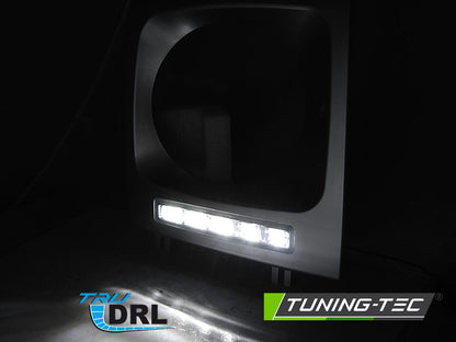 Tuning-Tec LED Tagfahrlicht Scheinwerferrahmen für Mercedes Benz G-Klasse W463/W461 92-06 silber