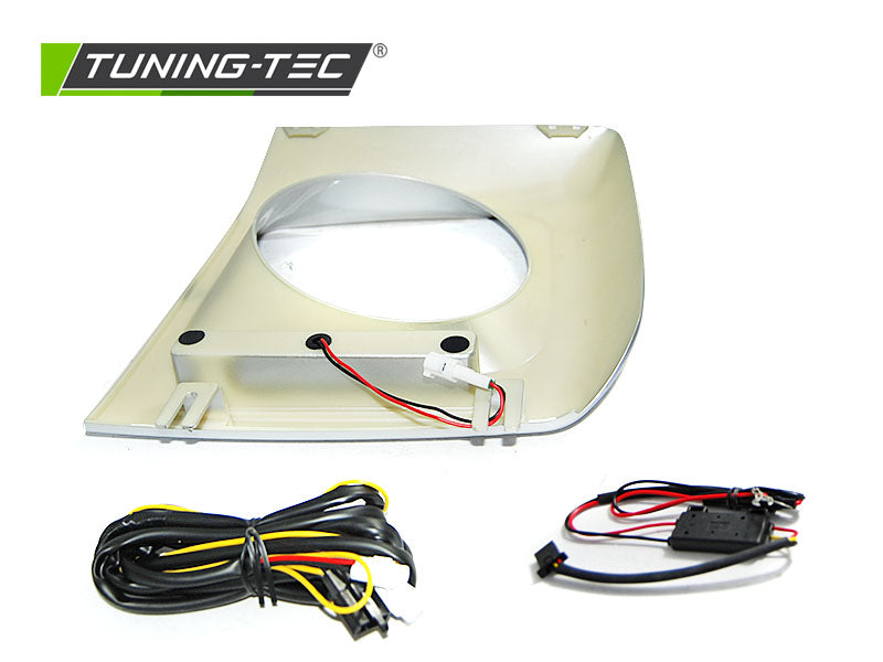 Tuning-Tec LED Tagfahrlicht Scheinwerferrahmen für Mercedes Benz G-Klasse W463/W461 92-06 silber