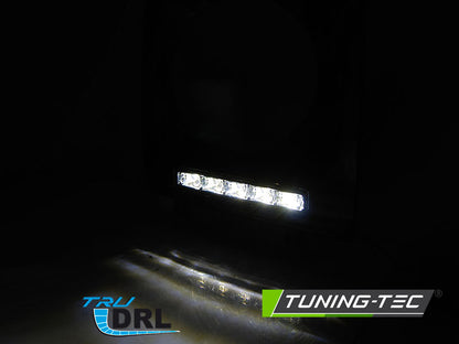 Tuning-Tec LED Tagfahrlicht Scheinwerferrahmen für Mercedes Benz G-Klasse W463/W461 01-12 schwarz (hochglanz)
