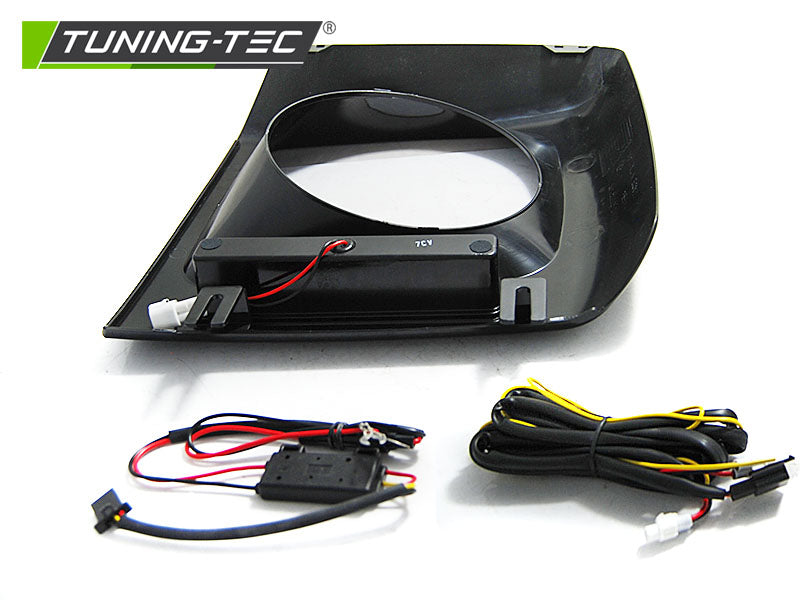 Tuning-Tec LED Tagfahrlicht Scheinwerferrahmen für Mercedes Benz G-Klasse W463/W461 01-12 schwarz (hochglanz)