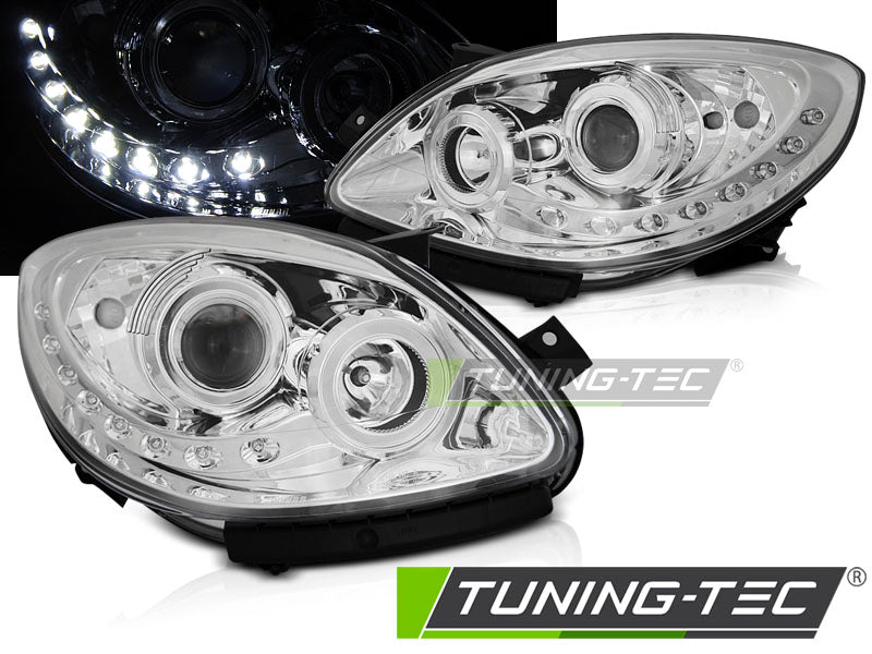 Tuning-Tec LED Tagfahrlicht Scheinwerfer für Renault Twingo 07-11 chrom
