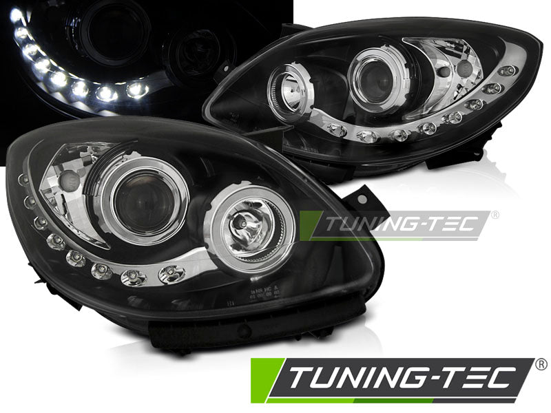 Tuning-Tec LED Tagfahrlicht Scheinwerfer für Renault Twingo 07-11 schwarz