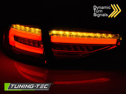 Tuning-Tec Voll LED Lightbar Rückleuchten für Audi A4 B8 Lim. 12-15 Rot/Schwarz / Dynamische Blinker