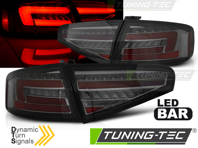 Tuning-Tec Voll LED Lightbar Rückleuchten für Audi A4 B8 Lim. 12-15 Schwarz / Dynamische Blinker