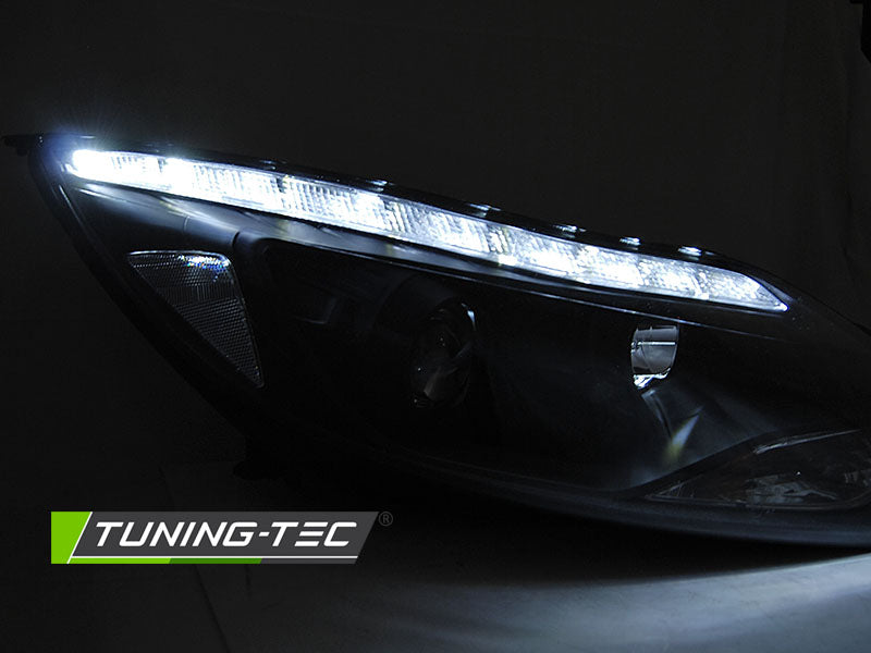 Tuning-Tec LED Tagfahrlicht Scheinwerfer für Ford Focus MK3 3/5 Türer 11-14 schwarz
