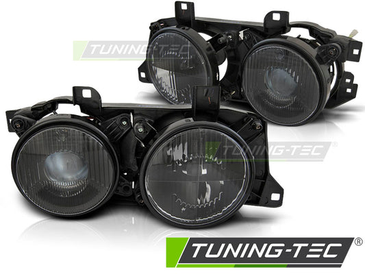 Tuning-Tec Scheinwerfer für BMW 5er E34 /7er E32 86-95 schwarz mit Fadenkreuz