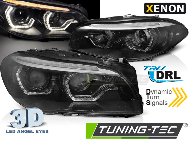 Tuning-Tec LED Angel Eyes Scheinwerfer für BMW 5er F10/F11 Lim./Touring 10-13 schwarz dynamisch