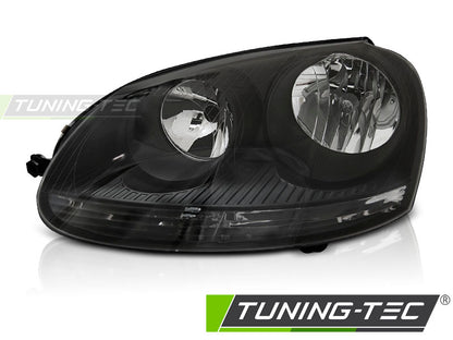 Tuning-Tec Klarglas Scheinwerfer links für VW Golf V 3/5 Türer / Kombi 03-09 schwarz