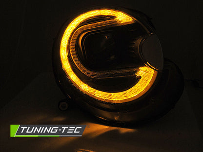 Tuning-Tec LED Tagfahrlicht Scheinwerfer für Mini Cooper 06-14 schwarz mit LED Blinker