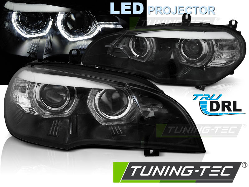 Tuning-Tec LED Angel Eyes Scheinwerfer für BMW X5 E70 07-13 schwarz