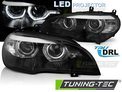 Tuning-Tec LED Angel Eyes Scheinwerfer für BMW X5 E70 07-13 schwarz