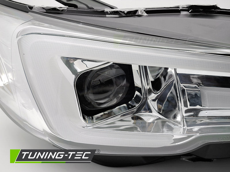 Tuning-Tec Voll LED Lightbar Scheinwerfer für Subaru WRX 14-22 chrom dynamisch
