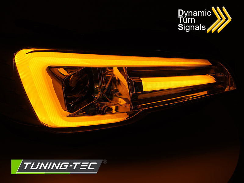 Tuning-Tec Voll LED Lightbar Scheinwerfer für Subaru WRX 14-22 chrom dynamisch