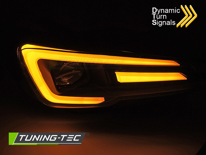 Tuning-Tec Voll LED Lightbar Scheinwerfer für Subaru WRX 14-22 schwarz dynamisch