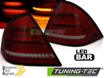 Tuning-Tec LED Lightbar Rückleuchten für Mercedes Benz C-Klasse W203 04-07 Limousine Rot/Rauch Dynamische Blinker