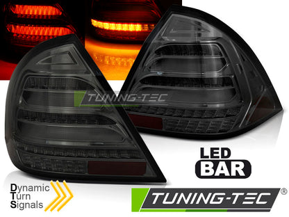 Tuning-Tec LED Lightbar Rückleuchten für Mercedes Benz C-Klasse W203 04-07 Limousine Schwarz Dynamische Blinker