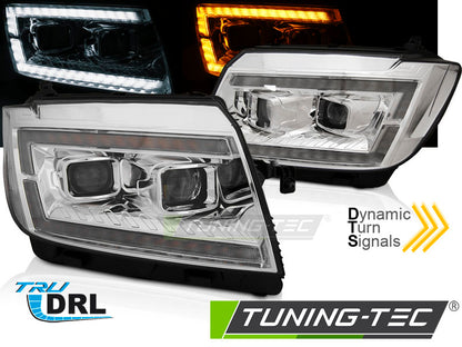 Tuning-Tec LED Tagfahrlicht Scheinwerfer für VW Crafter II ab 2017 chrom dynamisch