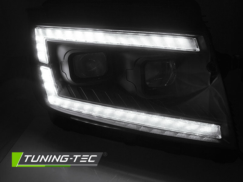 Tuning-Tec LED Tagfahrlicht Scheinwerfer für VW Crafter II 2017+ schwarz dynamisch