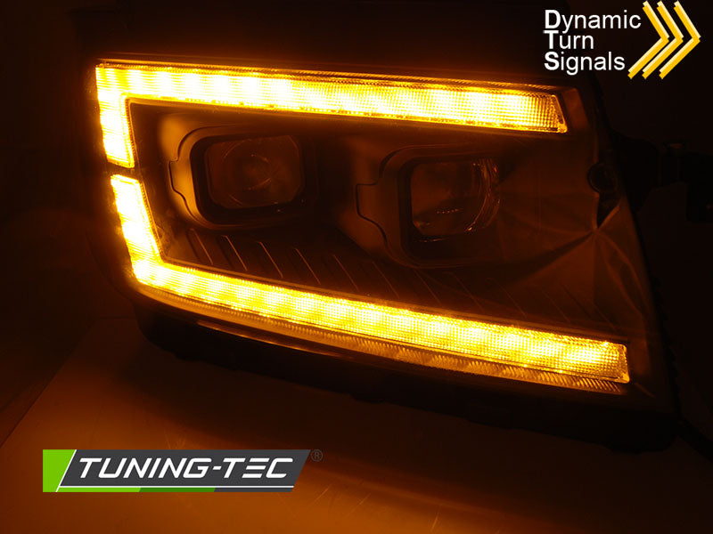 Tuning-Tec LED Tagfahrlicht Scheinwerfer für VW Crafter II 2017+ schwarz dynamisch