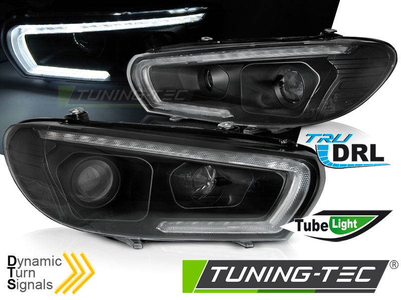 Tuning-Tec LED Tagfahrlicht Scheinwerfer für VW Scirocco III 08-14 Schwarz dynamisch