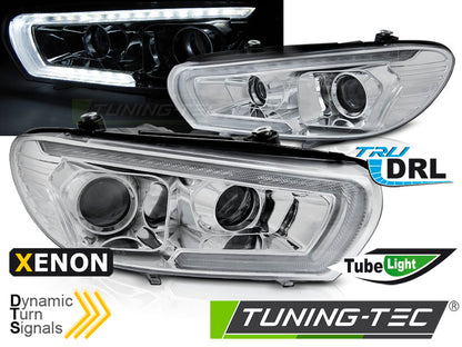 Tuning-Tec Xenon LED Tagfahrlicht Scheinwerfer für VW Scirocco III 08-14 chrom dynamisch