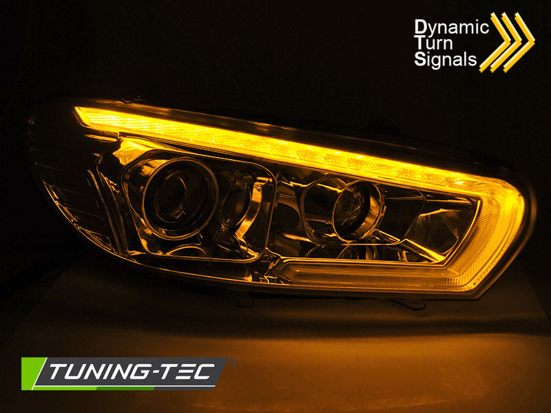 Tuning-Tec Xenon LED Tagfahrlicht Scheinwerfer für VW Scirocco III 08-14 chrom dynamisch