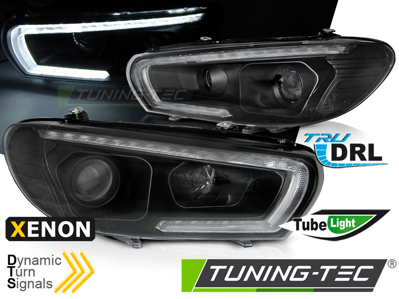 Tuning-Tec Xenon LED Tagfahrlicht Scheinwerfer für VW Scirocco III 08-14 schwarz dynamisch