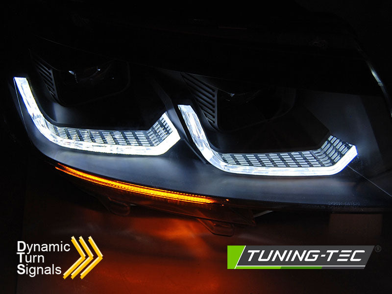 Tuning-Tec LED Tagfahrlicht Scheinwerfer für VW T6.1 schwarz ab 2019 mit dynamischem Blinker